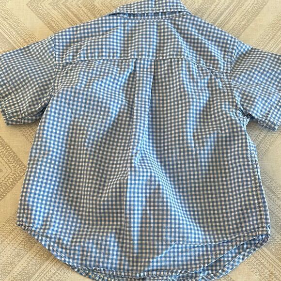 Ralph Lauren Blue & White Gingham Short-Sleeve Button Down Shirt - Size 18M - Picture 7 of 7